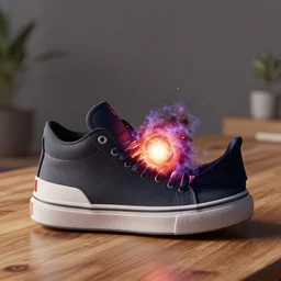 supernova inside a sneaker on a wooden table hyper realistic concept art octane render unreal engine 5 trending on artstation h