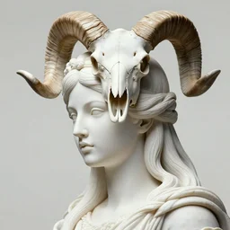 3 d goddess close - up profile portrait with crown, ram skull. beautiful intricately detailed neon japanese crow kitsune mask and clasical japanese kimono. betta fish, jellyfish phoenix, bio luminescent, plasma, ice, water, wind, creature, artwork by tooth wu and wlop and beeple and greg rutkowski