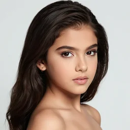 a portrait photograph of a glamorous, breathtaking, stunning, 2 5 year - old venezuelan supermodel, canon 8 5 mm f 1. 2 photograph head and shoulders portrait