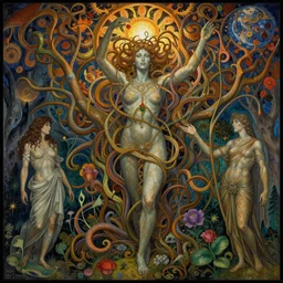 divine chaos engine by roger dean and andrew ferez and daniel merriam, symbolist, visionary, art forms of nature by ernst haeckel