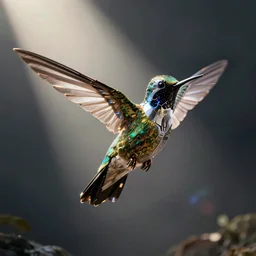 futuristic cybernetic hummingbird,