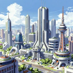 futuristic japanese city illustration by star wars yoshitaka amano,