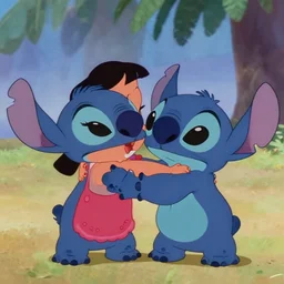 stitch from lilo and stitch in a tv commercial from 1 9 7 3, wide angle camera commercial vhs bad quality