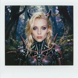 8 0 s colour photograph artistic polaroid of highly detailed portrait of milla jovovich and biomechanical demon in magical forest, soft lighting insanely detailed concept art by luis royo, giger, beksinski, todd mcfarlane, lotr, soft lighting, particle fx renderer photorealistic