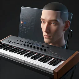 electronic, sampler, synthesizer, masterpiece. rendered in blender, ultra realistic, smooth shading, ultra detailed, high resolution, cinematic, unreal 6, perfect face, cyberpunk, fine details, studio lighting, subtle shadows, art by katsuya terada, photorealism, hyper realism, octane render, hyper detailed, canon eos r 3, f / 1. 4, iso 2 0 0, 1 / 1 6 0 s, medium shot, 8 k, raw, unedited, in - frame,, - h 5 7 6