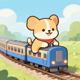 $ pytorch - diffusion - dream output = out. png target = cute dog riding a train