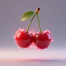 Exploding cherry, 3d render