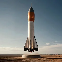 A single stage to orbit SSTO rocket, sci-fi, film still from Interstellar, by Christopher Nolan