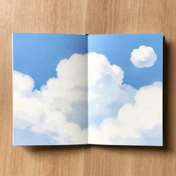 peaceful puffy clouds, illustrated booklet 4 k