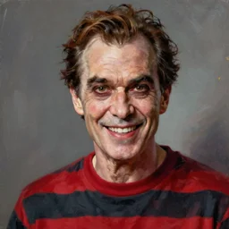 hyper realistic portrait painting of evil mr. rogers as freddy krueger, painted by greg rutkowski, wlop, artgerm akoto shinkai trending on artstation