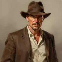 walter white as indiana jones, digital painting, extremely detailed, 4 k, intricate, brush strokes, mark arian, artgerm, bastien lecouffe - deharme