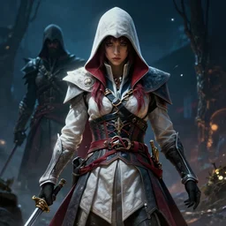 a girl from final fantasy live action, movie still from assassin's creed syndicate, evocative, mystical night, very very very very detailed, award winning, masterpiece digital painting by greg rutkowski, alex grey, artstation, 4 k wallpaper