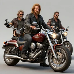 sons of anarchy, bikers, motorcycle, digital art, fantasy art, octane render, unreal engine, high detail, very realistic, by ross tran