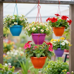 vibrant colorful hanging flower baskets dribbble