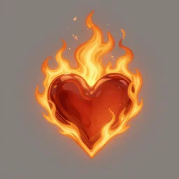 fire of love, burning heart, digital painting, deviant art