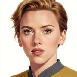 scarlett johansson, starfleet officer, kyoto animation still, finely illustrated face, intricately detailed features, digital painting, makoto shinkai, painted by ilya kuvshinov and katsura masakazu and alphonse mucha and satoshi kon