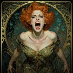 a young, enraged, and extremely beautiful grace kelly infected by night by tom bagshaw in the style of a modern gaston bussiere, art nouveau, art deco, surrealism. extremely lush detail. melancholic scene infected by night. perfect composition and lighting. sharp focus. surreal. high - contrast lush surrealistic photorealism. screaming, murderous.