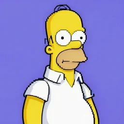 Homer Simpson pixel art, 4k detailed, very well detailed art