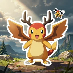 cute miss mascot mygavolt mygavolt galvantula pokemon sticker art, cronobreaker, beeple game icon