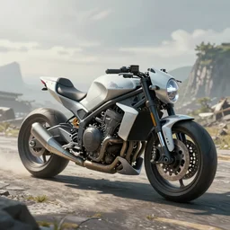 drawing of strange concept motorcycle by Japanese engineers,  blade runner style, 3d,  photorealism