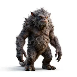 grizzled slime creature, high detail digital art, full body, standing, isolated on a pure white background, centered, whole figure in frame, sharp focus, studio lighting