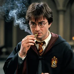 harry potter smoking weed, cinematic, 4 k, highly detailed, film footage, film screencap