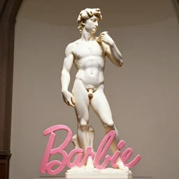 a sculpture of barbie by michelangelo