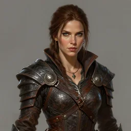 hardmesh detail portrait kate beckinsale as dnd thief, weared in leather armor, highly detailed, d & d, fantasy, highly detailed, digital painting, trending on artstation, concept art, sharp focus, illustration, art by artgerm and greg rutkowski and magali villeneuve