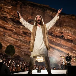 jesus christ performing at red rocks amphitheater.