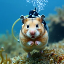 hamster scuba diving