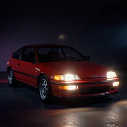 designed by giorgetto giugiaro 1 9 9 8 audi rs 8 honda crx, thick neon lights, ektachrome photograph, volumetric lighting, f 8 aperture, cinematic eastman 5 3 8 4 film