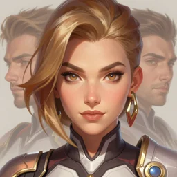 closeup portrait shot zarya from overwatch, intricate, elegant, highly detailed, centered, digital painting, artstation, concept art, smooth, sharp focus, llustration, tomasz alen kopera, peter mohrbacher, donato giancola, leyendecker, boris vallejo