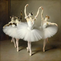 cats performing ballet artwork by james ensor