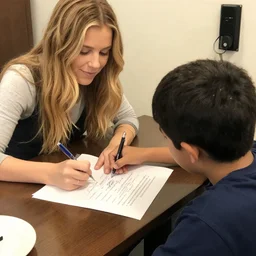 a kid wanting keke palmer to sign his paper