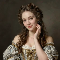 painting of an 18th century woman, 4k, alluring, charming, exquisite, elegant, pleasing, grand, graceful, gorgeous