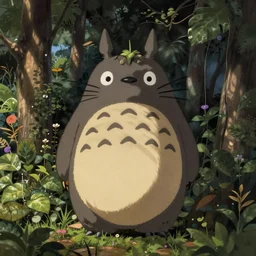 garden of earthly delights by studio ghibli. totoro. digital painting. digital render. hieronymus bosch