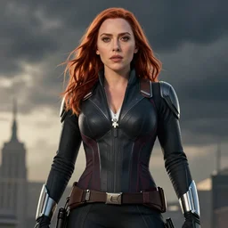 Photorealistic art of Elizabeth Olsen as Black Widow, high definition, cinematic, realistic