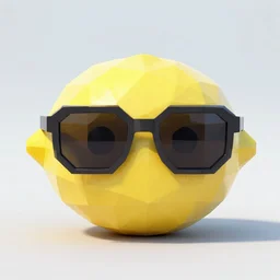 low polygon lemon wearing sunglasses