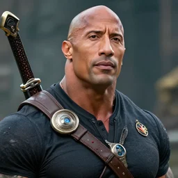 close up shot of dwayne johnson, dnd, high fantasy. royo, artgem, wlop
