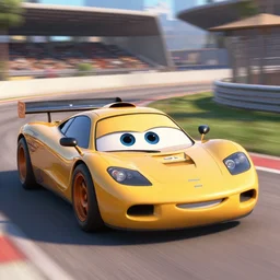 film still of a McLaren F1 in Pixar’s Cars (2006), 8k,
