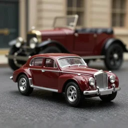 3 5 mm photo of bentley 4. 5 litre blower down 1 like hot wheels model with a 1 9 0 0 london as background, epic cinematic, epic lighting