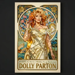 art nouveau poster, Dolly Parton