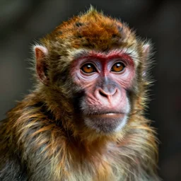 macaque whose face resembles the joker from the batman movie