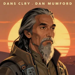 portrait headshot of a sci fi spiritual guru, retro cyberpunk clothing, mars sunset by Dan Mumford, ukiyo-e, matte illustration, poster character art, Artstation, head shoulder face, anime, graphic novel, comic book