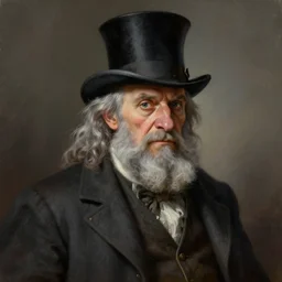 a grey hair old halfling with no beard top hat and suit by Greg Rutkowski, painting, portrait, HD, high details, trending on artstation