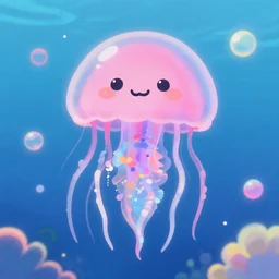 album cover of kawaii cute jellyfish happy by akihiko yoshida