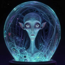 cosmic lovecraft giger fractal glass inside glass portrait, pixar style, by tristan eaton stanley artgerm and tom bagshaw.