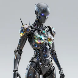 cybernetic crystal assassin, trending concept smooth matte 3 d artwork, realistic, intricate linework, beautiful spectrum of colorful gems on gothic intricate dark grey armor cloak, bright colors,, clear focus, glowing, baroque, hooded, ornate! gold!, specular, futuristic, detailed, moody, magical, wlop, chebokha, rutkowski, artgerm, shinkai