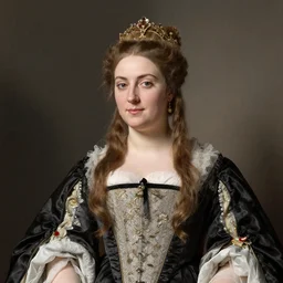 neoclassical portrait of a beautiful queen, circa 1 8 6 7