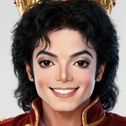 centered!! macro head portrait of medieval cute smile king michael jackson, artstation, detailed cartoon, elegant, digital painting, concept art, smooth, sharp focus, illustration, ghibli, makoto shinkai, don bluth, fujita goro, jean giraud, akihiko yoshida, tom whalen 8 k